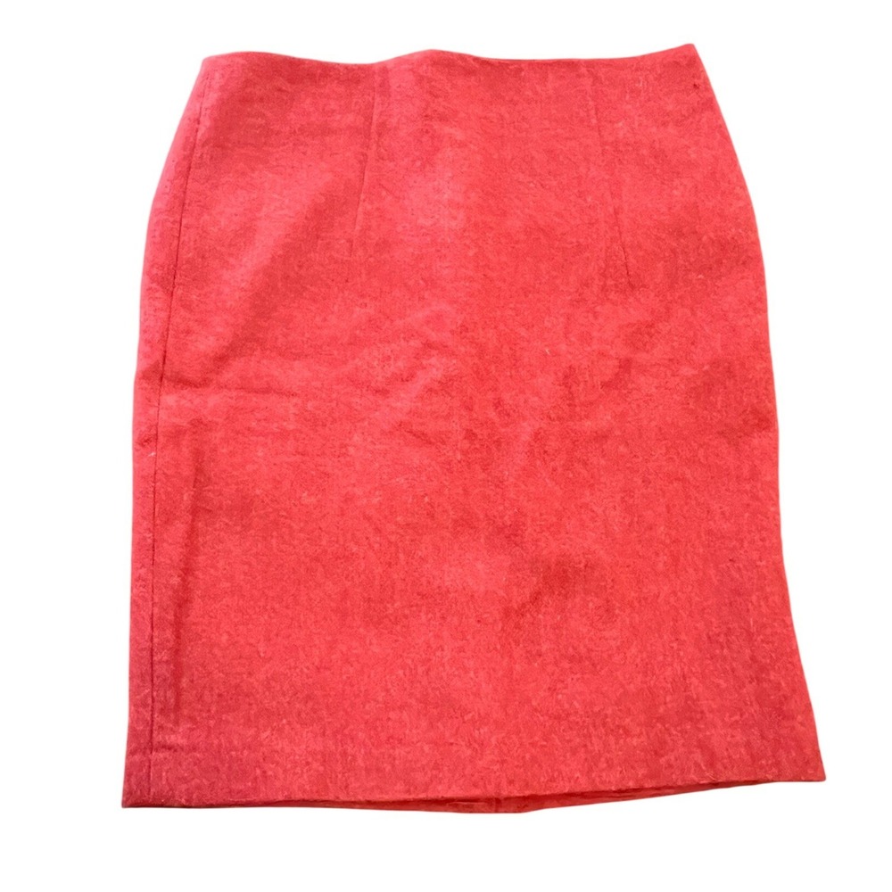 Willi Smith Red Wool Blend Pencil Skirt Size‎ 6 Back Zip Lined Professional
